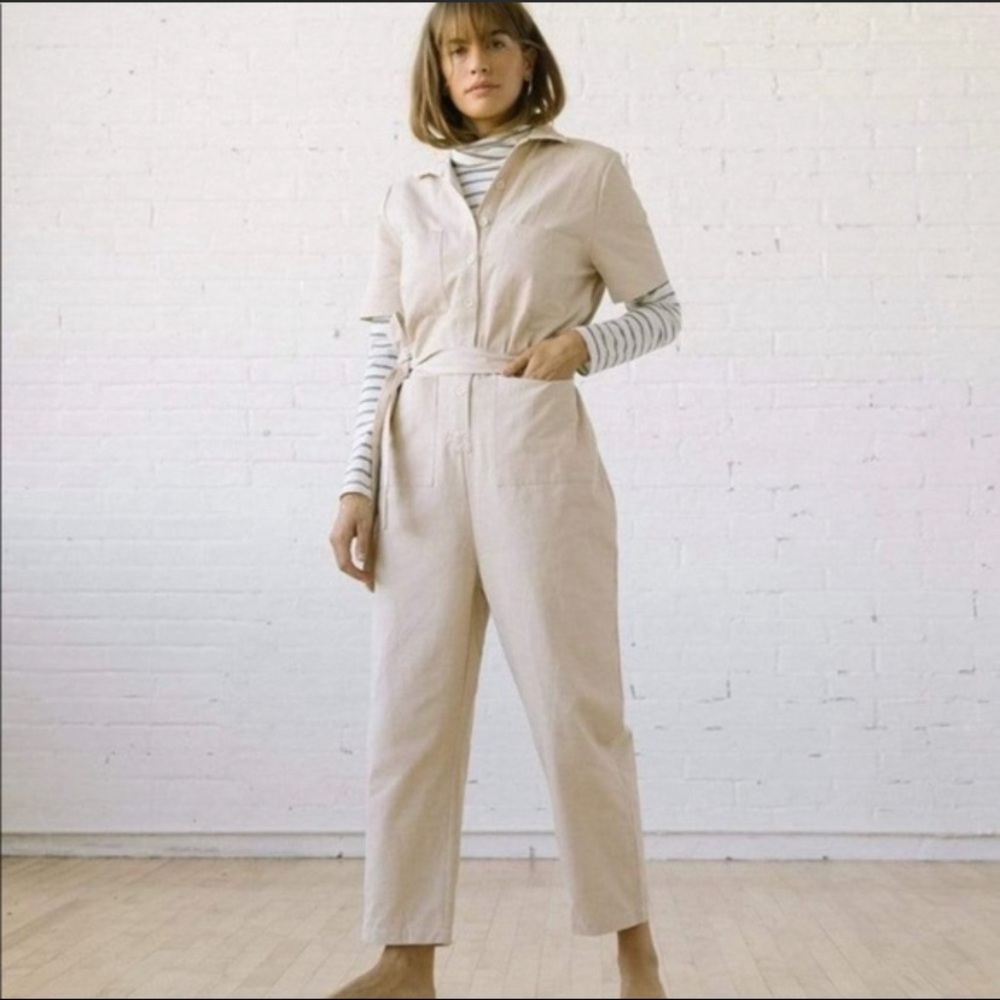Tradlands Cream Utility Jumpsuit